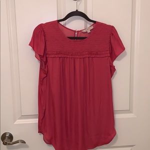 Pink short sleeve blouse